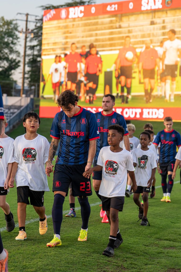 Richmond Kickers team opening ceremony against Sarasota Paradise at City Stadium.