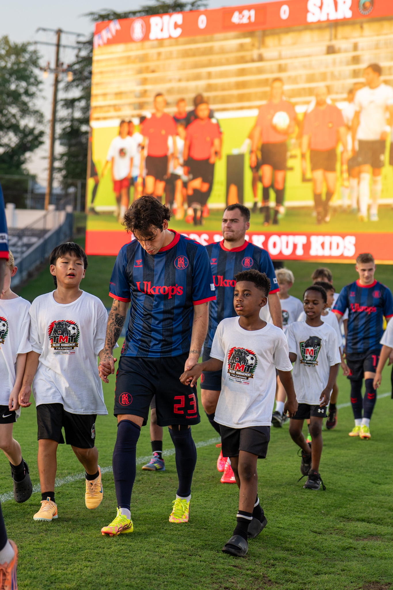 Richmond Kickers team opening ceremony against Sarasota Paradise at City Stadium.
