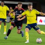 DC United defend against Nashville SC posession